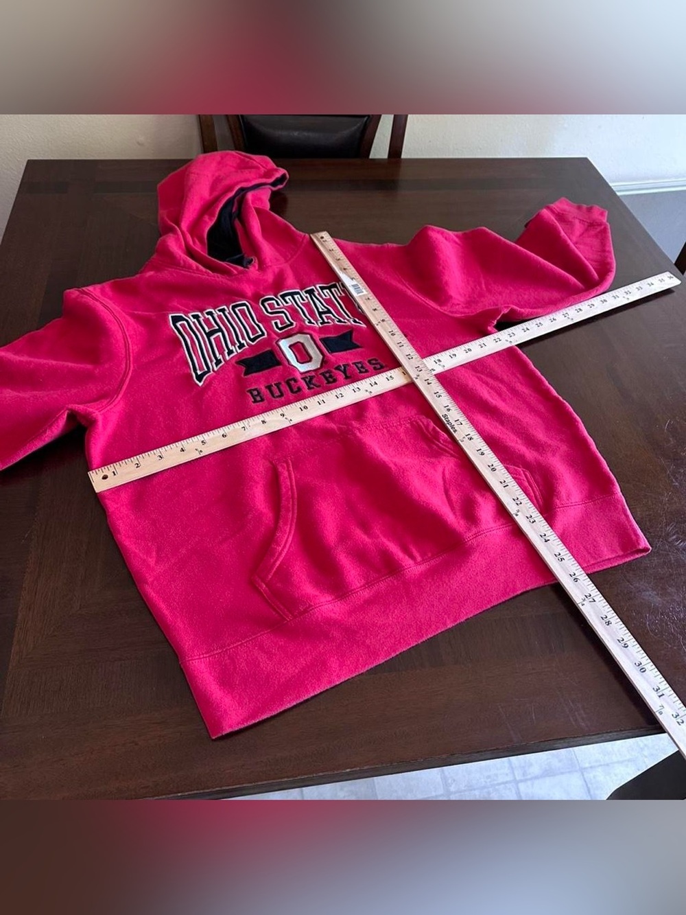 Ohio State Buckeyes Embroidered Hoodie Men’s Large Red - Picture 5 of 6